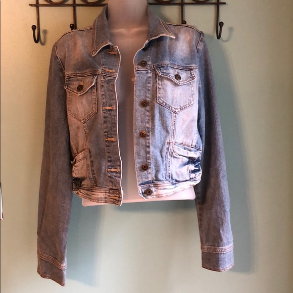 Denim Jean Jacket Peace Sign Fingers L - Picture 3 of 8